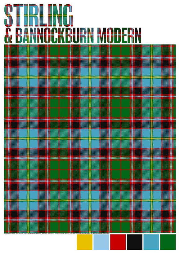 Stirling and Bannockburn Modern tartan – giclée print