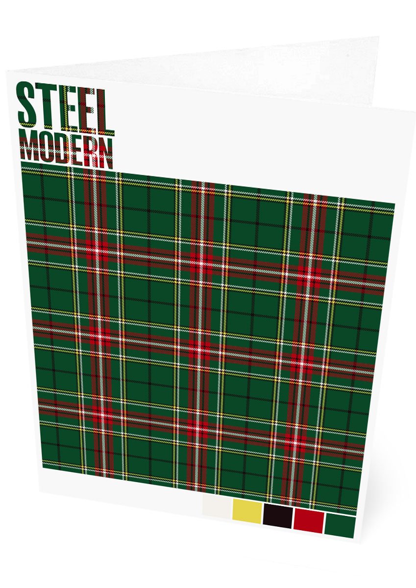 Steel Modern tartan – set of two cards
