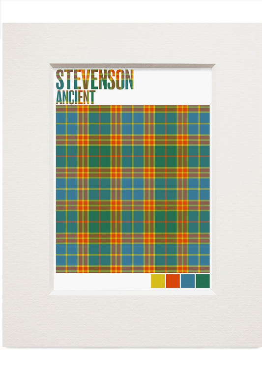 Stevenson Ancient tartan – small mounted print