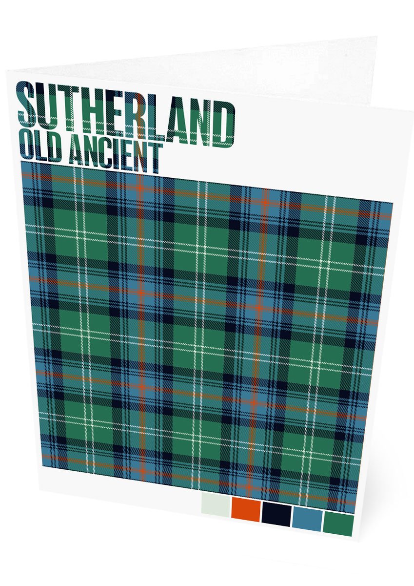 Sutherland Old Ancient tartan – set of two cards