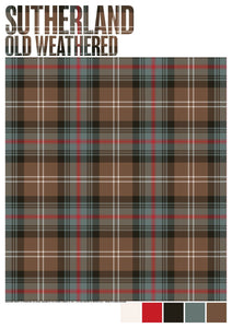 Sutherland Old Weathered tartan – poster