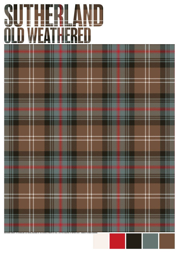 Sutherland Old Weathered tartan – giclée print