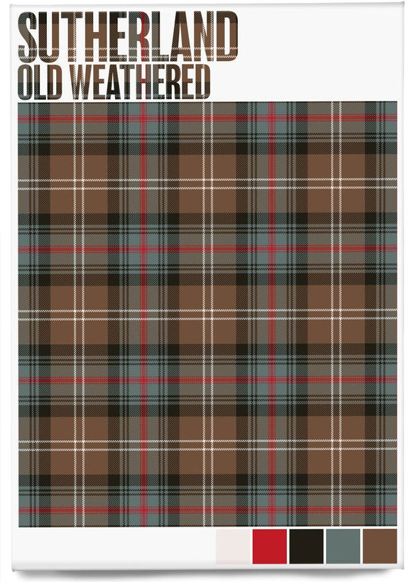 Sutherland Old Weathered tartan – magnet