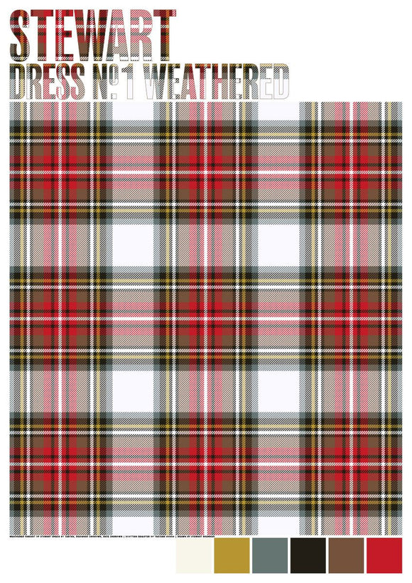 Stewart Dress #1 Weathered tartan – giclée print