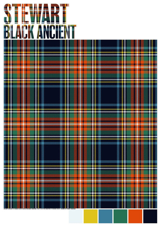 Stewart Black Ancient tartan – giclée print