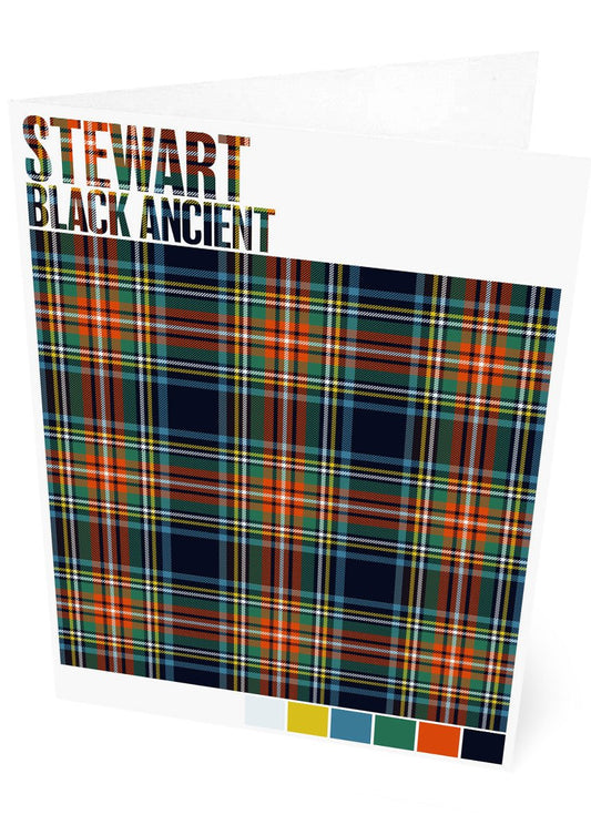 Stewart Black Ancient tartan – set of two cards