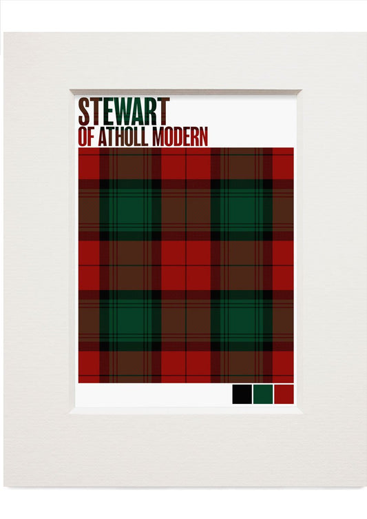 Stewart of Atholl Modern tartan – small mounted print