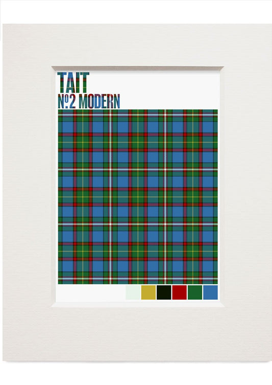 Tait #2 Modern tartan – small mounted print