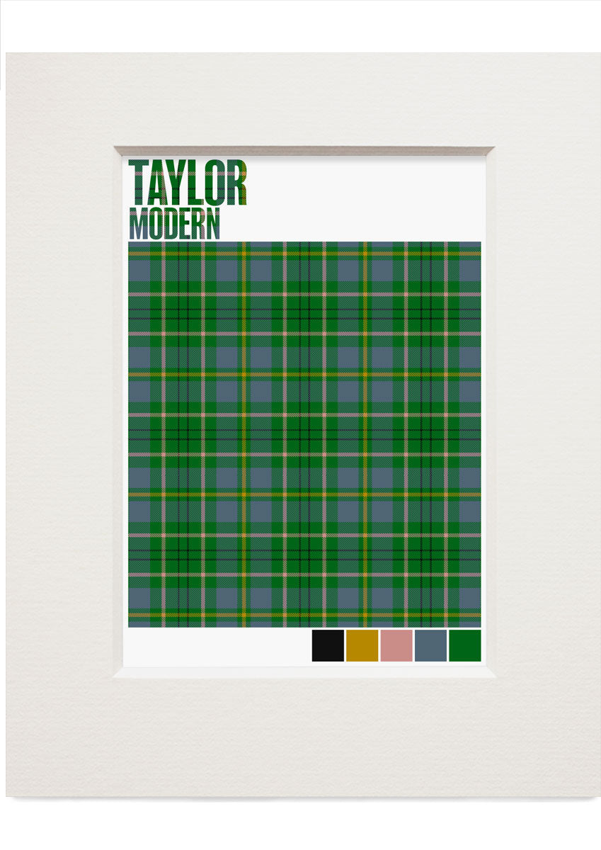 Taylor Modern tartan – small mounted print
