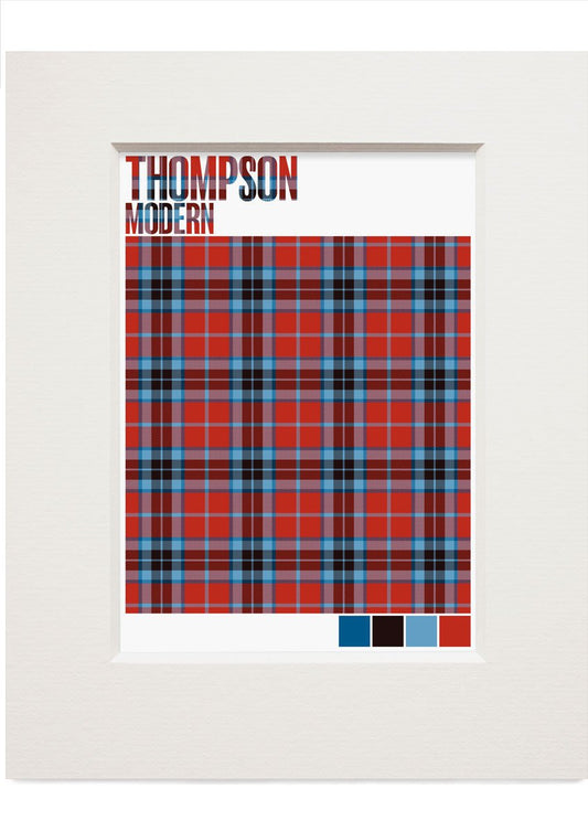 Thompson Modern tartan – small mounted print
