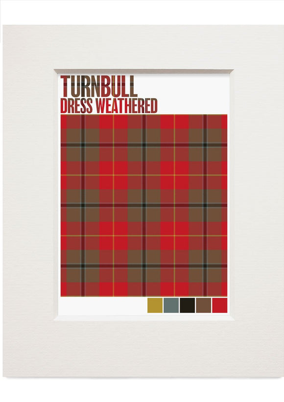 Turnbull Dress Weathered tartan – small mounted print
