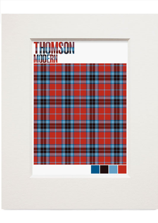 Thomson Modern tartan – small mounted print