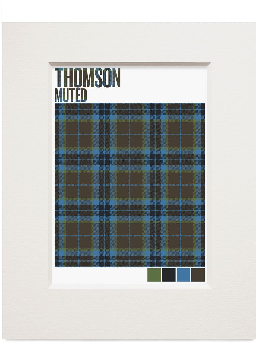 Thomson Muted tartan – small mounted print