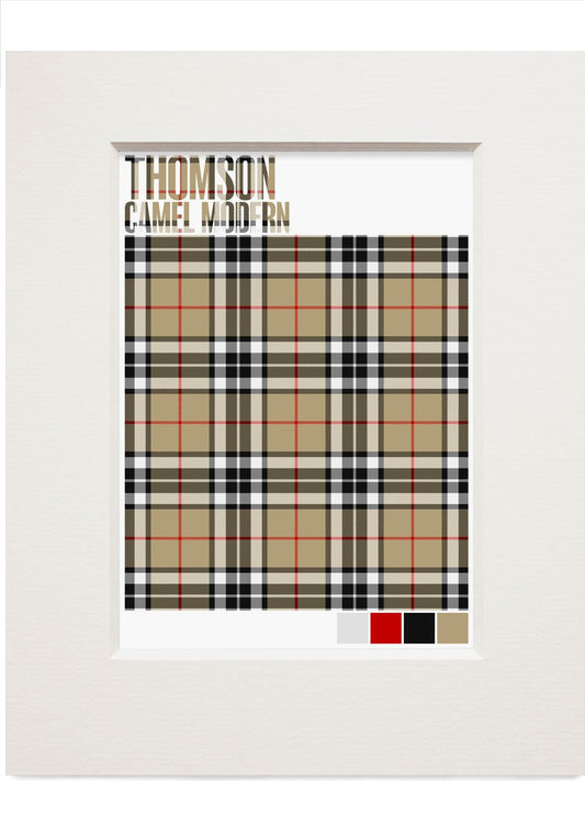 Thomson Camel Modern tartan – small mounted print