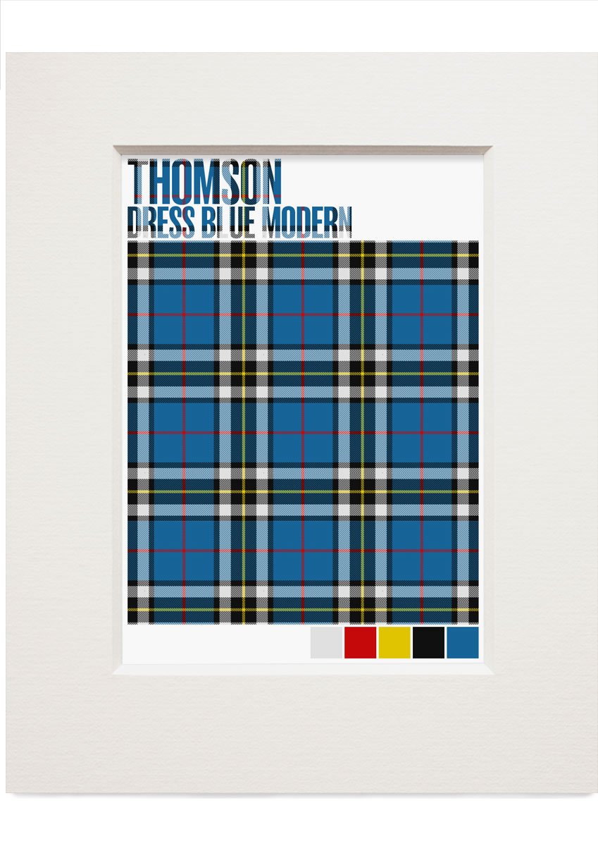 Thomson Dress Blue Modern tartan – small mounted print