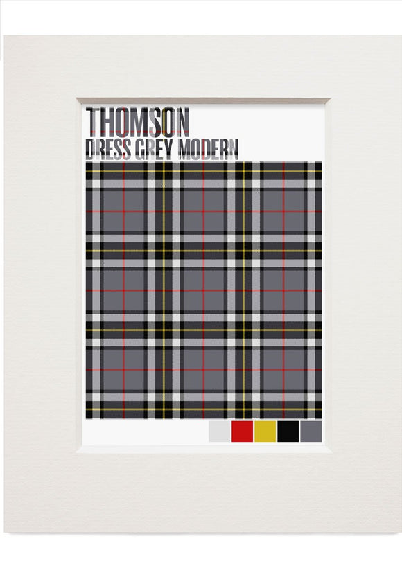 Thomson Dress Grey Modern tartan – small mounted print