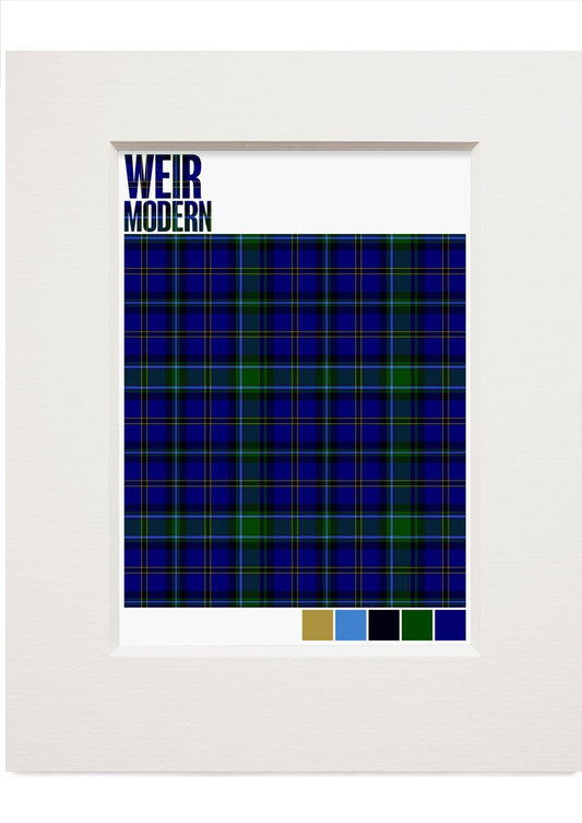 Weir Modern tartan – small mounted print