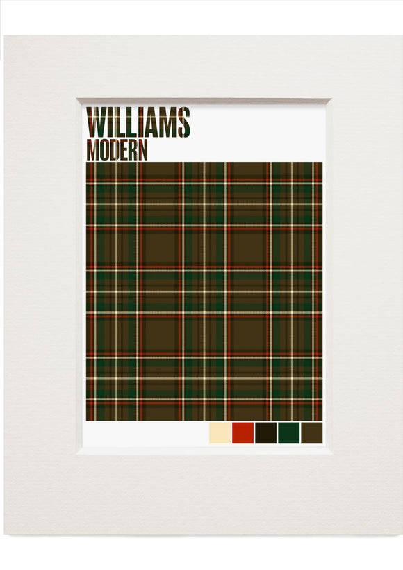 Williams Modern tartan – small mounted print