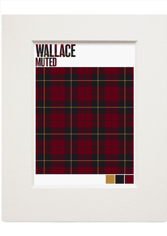 Wallace Muted tartan – small mounted print