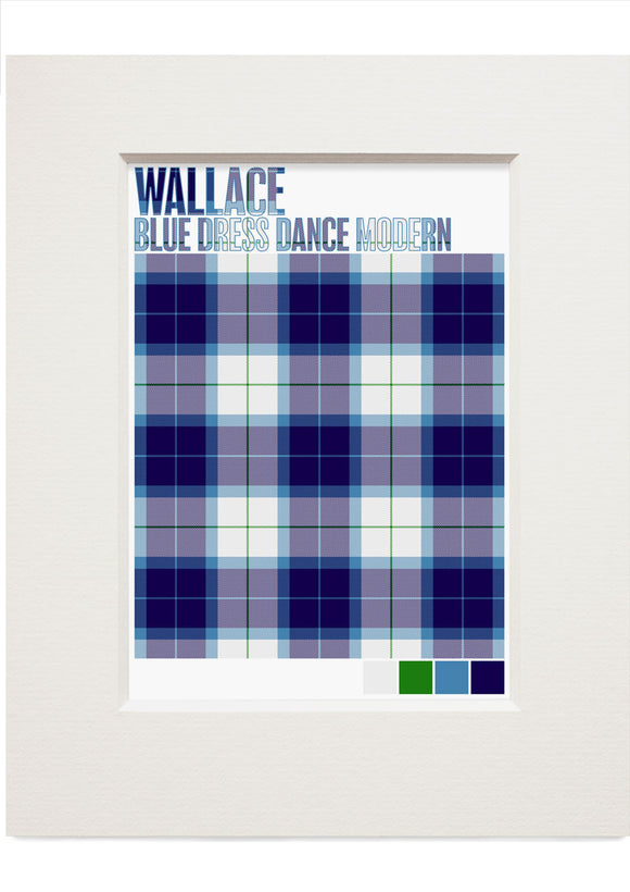 Wallace Blue Dress Dance Modern tartan – small mounted print