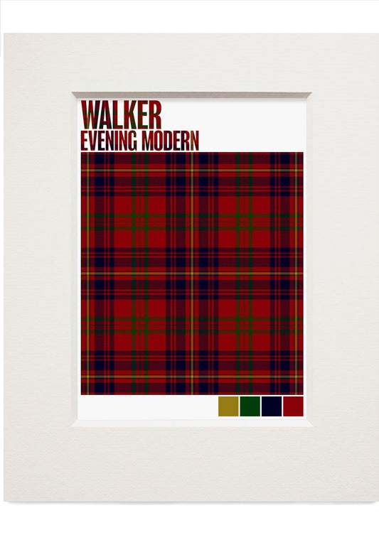 Walker Evening Modern tartan – small mounted print