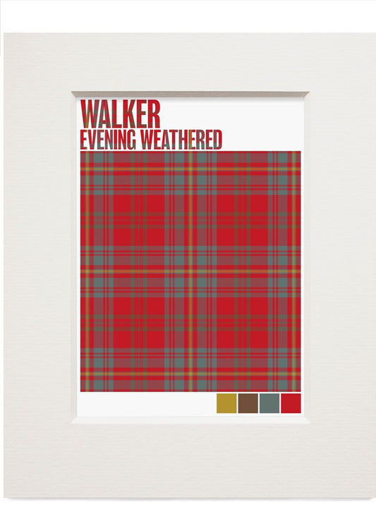 Walker Evening Weathered tartan – small mounted print