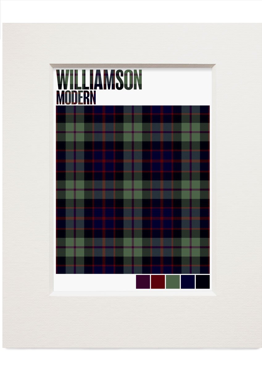 Williamson Modern tartan – small mounted print
