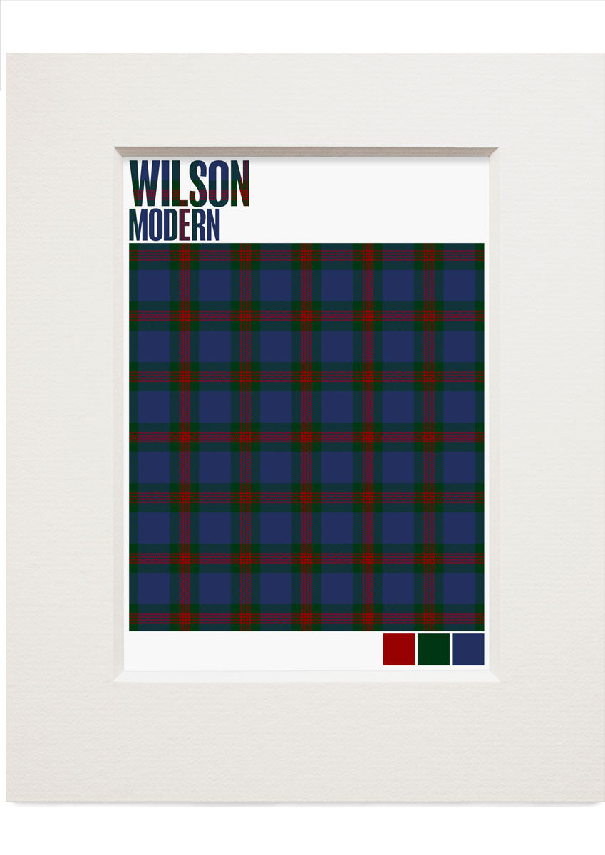 Wilson Modern tartan – small mounted print