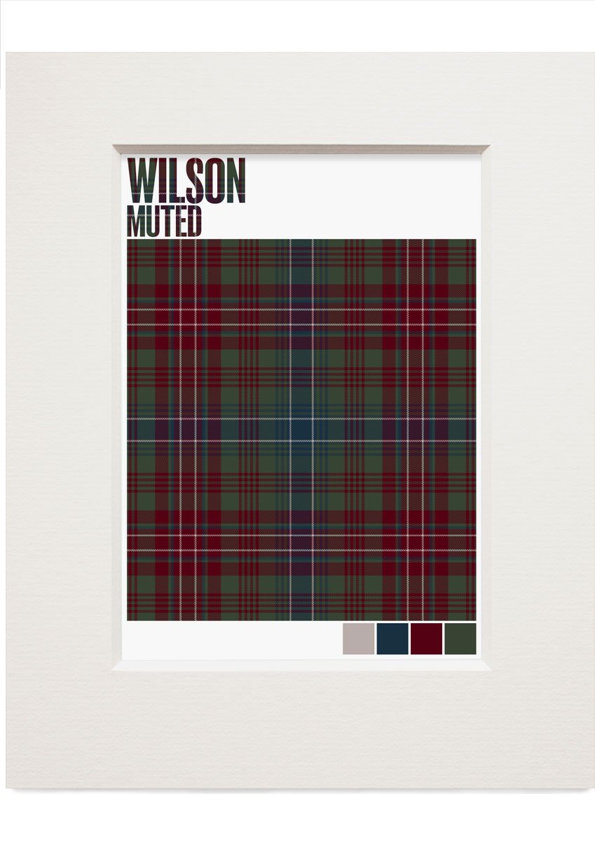 Wilson Muted tartan – small mounted print