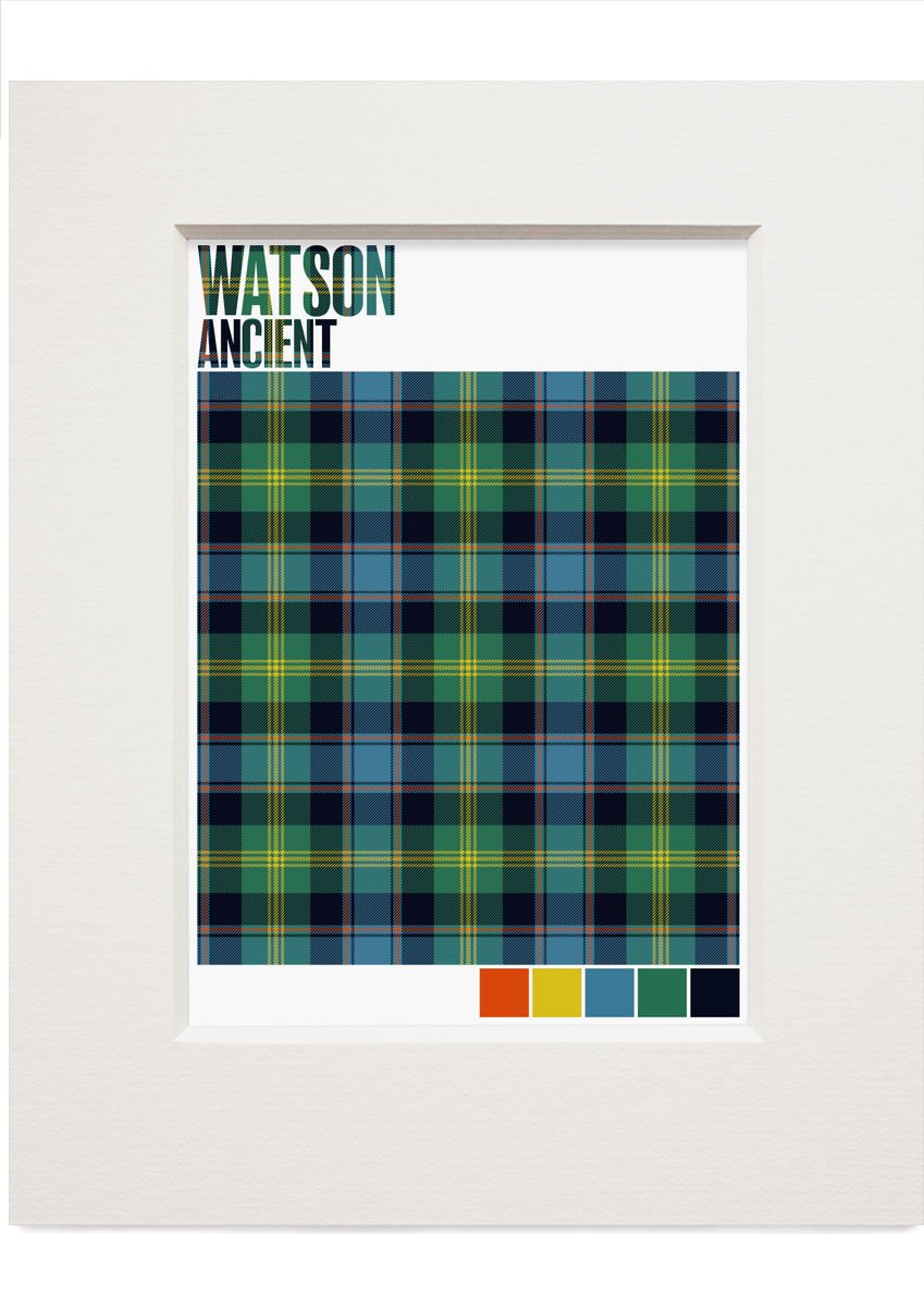 Watson Ancient tartan – small mounted print