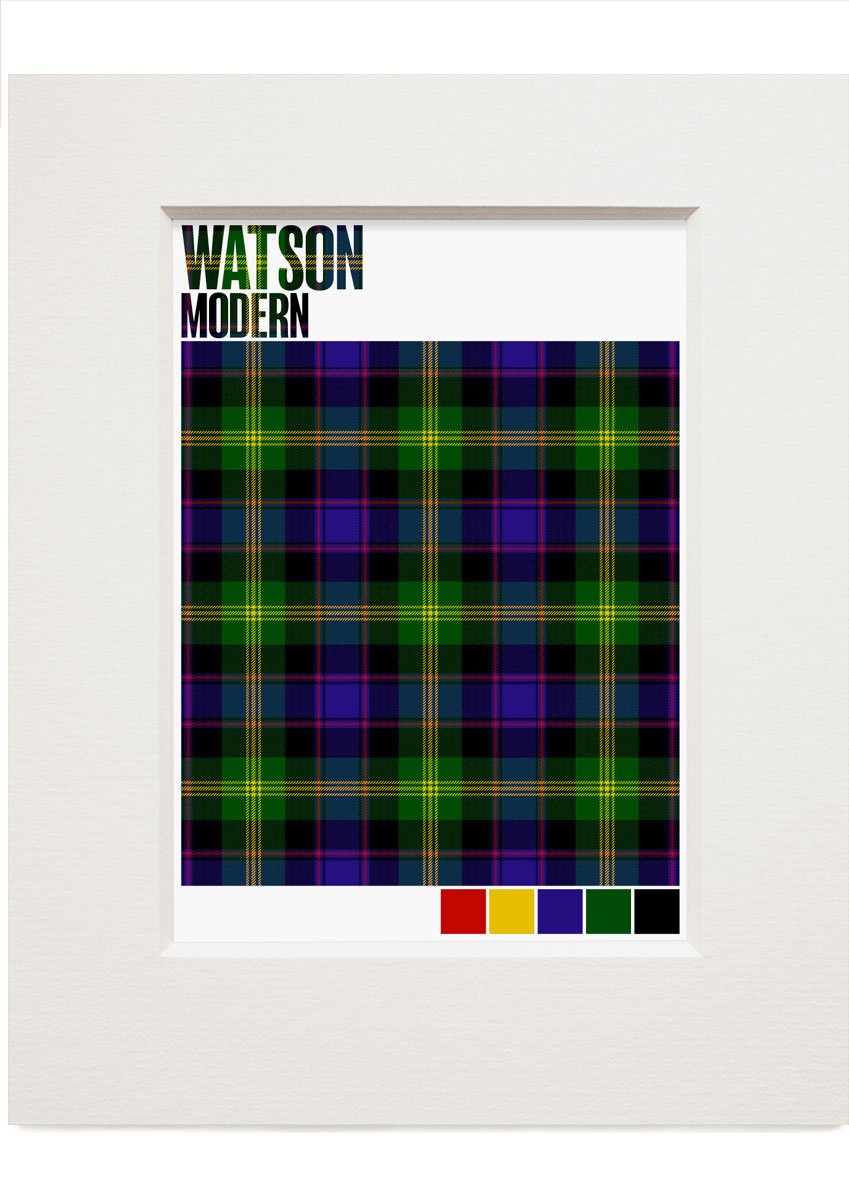 Watson Modern tartan – small mounted print