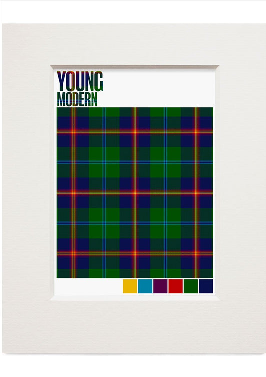 Young Modern tartan – small mounted print