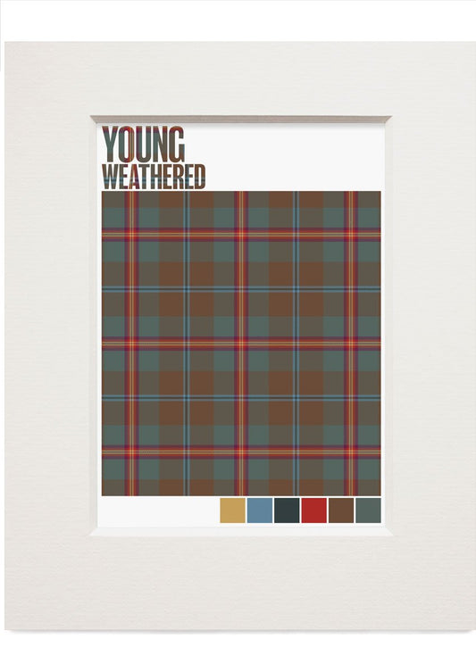Young Weathered tartan – small mounted print