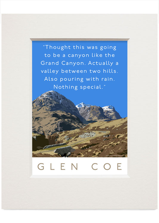 Glen Coe is actually a valley – small mounted print