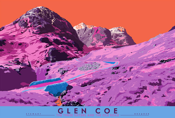 Glen Coe: the Three Sisters and the Old Road – signed & limited edition print